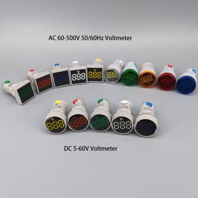 ❁ LED Voltmeter Signal Lights Digital Display Gauge Volt Voltage Meter Indicator Lamp Tester Measuring Range AC 60-500V DC 5-60V