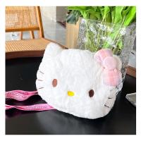 Kawaii Plushies Sanrio Hello Kitty Plush Bag Kuromi Shoulder Bag Messenger Cinnamoroll Makeup Bag Women Handbag Girl Backpack