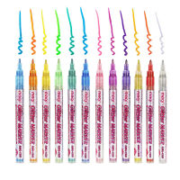 12 Color Glitter Pen Set for Making Cards Coloring Marker Pens for Coloring Books Journaling Crafting Doodling Drawing