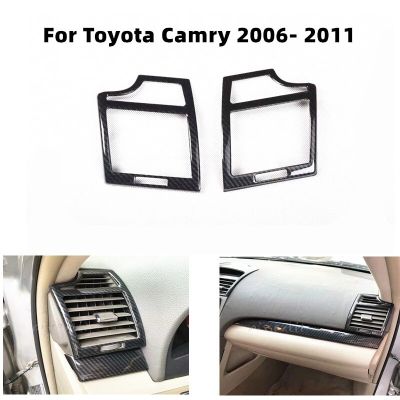 อุปกรณ์ตกแต่งรถยนต์ช่องแอร์ขอบแผงควบคุมภายในสีไม้สำหรับ Toyota Camry 2006 2007 2008 2009 2010 2011