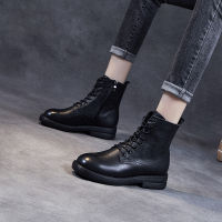 Spot parcel post Dr. Martens Boots Womens British Style Single Boots 2022 Autumn and Winter New Side Zipper Flat Bottom Internet Celebrity Versatile Leather Boots