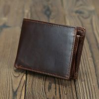 ZZOOI Top 100% Genuine Leather Mens Wallet with Coin Pocket Leather Wallet for Men