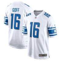 ดีทรอยต์ไลออนส์ดีทรอยต์ไลออนส์สีแดงบน Nfl No. 16 Jared Goff ชุดเจอร์ซีย์เล่นกีฬา