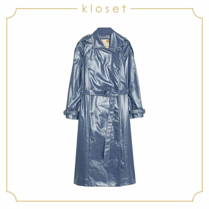 kloset-design-belted-jean-coat-rs20-t013-เสื้อโค้ท-เสื้อตัวยาว-เสื้อแขนยาว-เสื้อแฟชั่น-เสื้อผ้าเคลือบ