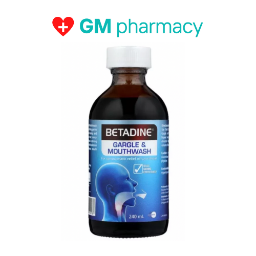 Betadine Gargle & Mouth Wash 240ml [ Mouthwash, PovidoneIodine, Mint