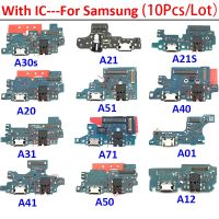 10 ชิ้นสําหรับ Samsung A11 A21s A01 A31 A41 A51 A71A105FN A12 A70 A50 A40 A30s A20 USB Charge Port Dock Connector บอร์ดชาร์จ