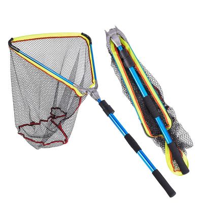 ♧DSY♧Collapsible Fishing Net Foldable Aluminum Alloy Long Handle escopic Fish Catching Landing Nets