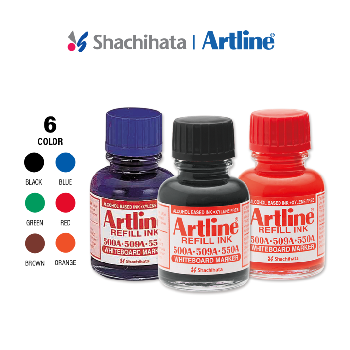 Artline Whiteboard Marker Refill Ink 20ml 6 Colours Lazada