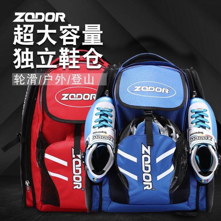 original-zodor-speed-skates-patines-carrier-daily-waterproof-skates-backpack-4x90-4x100-4x110-skating-bag-blue-red-container