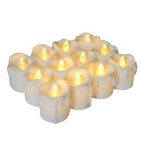 24Pcs/Set Creamy White LED Birthday Electronic Candle Tea Light Christmas Halloween Party Craft Candles Light