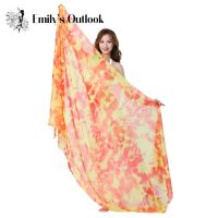 【YD】 Hand Scarf Belly Throwing  Shawl Costume Outfit Accessories Performance Props Tie Dye Floral Big Size 250cm