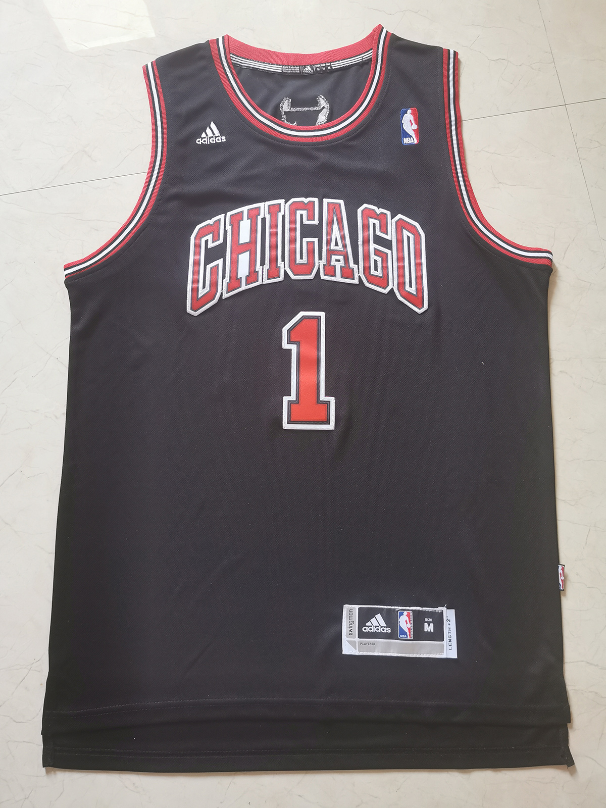 Retro Derrick Rose #1 Chicago Bulls Basketball Jerseys Stitched Black 
