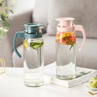 Glass Water Pitcher with Lid and Handle Heat Resistant Glass Carafe Pitcher for Tea,Juice,Milk,Cold Hot Beverage Dispenser