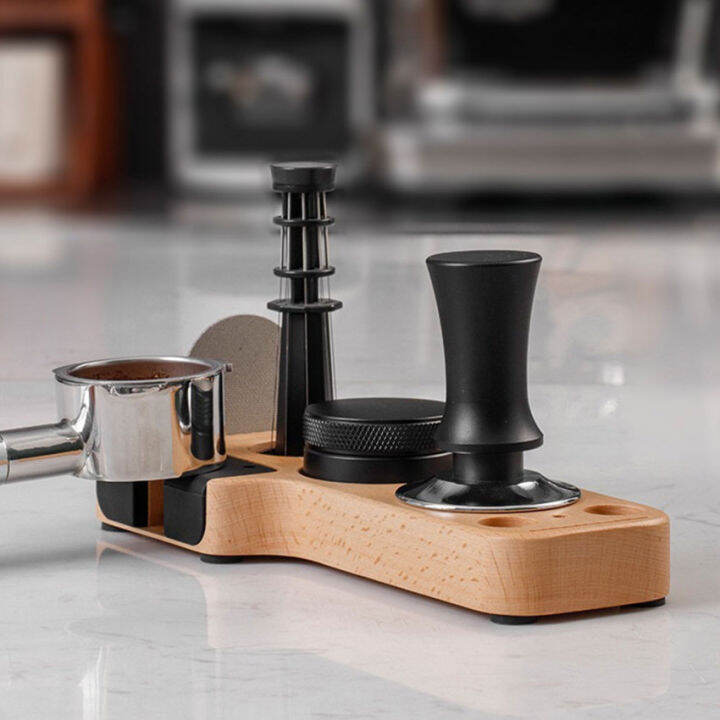 Universal Wooden Coffee Tamper Stand Presser Holder For Espresso Puck