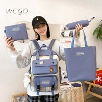 Schoolbag 4pcs/Lot Set Female Harajuku Large-capacity Fengshen Girls High School Students Junior Girls Boys Backpacks