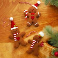 3Pcs Christmas Tree Hanging Pendant Gingerbread Man Doll Xmas Ornament Home Hanging Decor Christmas Decorations for Home Navidad