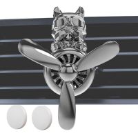 [Toy City] Plane Car Air Freshener Cute Bulldog Pilot Diffuser Rotating Propeller Aromatherapy Ornament Outlet