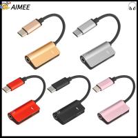 AIMEE อเนกประสงค์ โทรศัพท์ Android USB-C ถึง 3.5 มม. ชาร์จเสียง 2 In 1 อะแดปเตอร์หูฟัง Type C สายสัญญาณเสียง AUX ตัวแยกหูฟัง