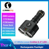 Lumintop Tho R 4ไฟฉายกลางแจ้งแบบชาร์จไฟลูเมนสูงแสงแฟลช Floodlight และสปอตไลท์แหล่งกำเนิดแสงคู่ IP68กันน้ำ