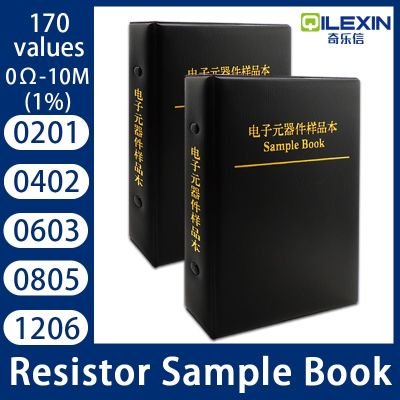 Resistor Kit Smd Book 0805 Chip Resistor Assortment Kit 0201 0402 0603 1206 1% FR-07 SMT 170 Values 0R-10M Smd Sample Book