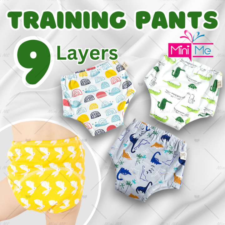 9 Layers Toddler Toilet Training Pants 100 Cotton Reusable Washable
