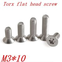 【✔In stock】 a7xd3t 100ชิ้น M3 * 10 M3x10ท็อกซ์แบบแบน Countersunk หัวสกรู A2สแตนเลส