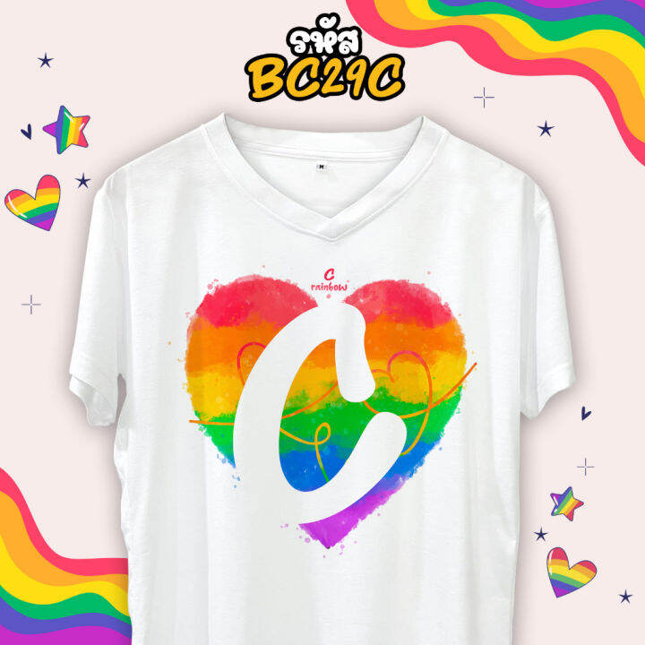 เสื้อตัวอักษร-rainbow-สีรุ้ง-เสื้อ-pride-month-a-b-c