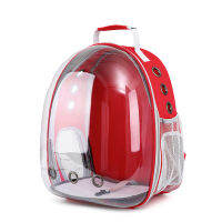 Pet Backpack Large Capacity-Transparent Red