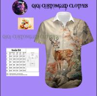 Mountain Forest Deer Hawaiian Shirt Suitable for All Seasons, Casual High Quality Hawaiian Shirt, Unisex, Size S-3XL