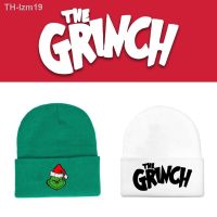 หมวกถักสัตว์ประหลาดขนสีเขียว Grinch หมวกขนสัตว์ฤดูใบไม้ร่วงและฤดูหนาวพิมพ์สีทึบผู้ชายและผู้หญิงผู้ใหญ่หมวกหมวก