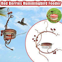 รุ่นใหม่  red berries hummingbird feeder เครื่องให้อาหารนกฮัมมิงเบิร์ดแขวนกรงนก