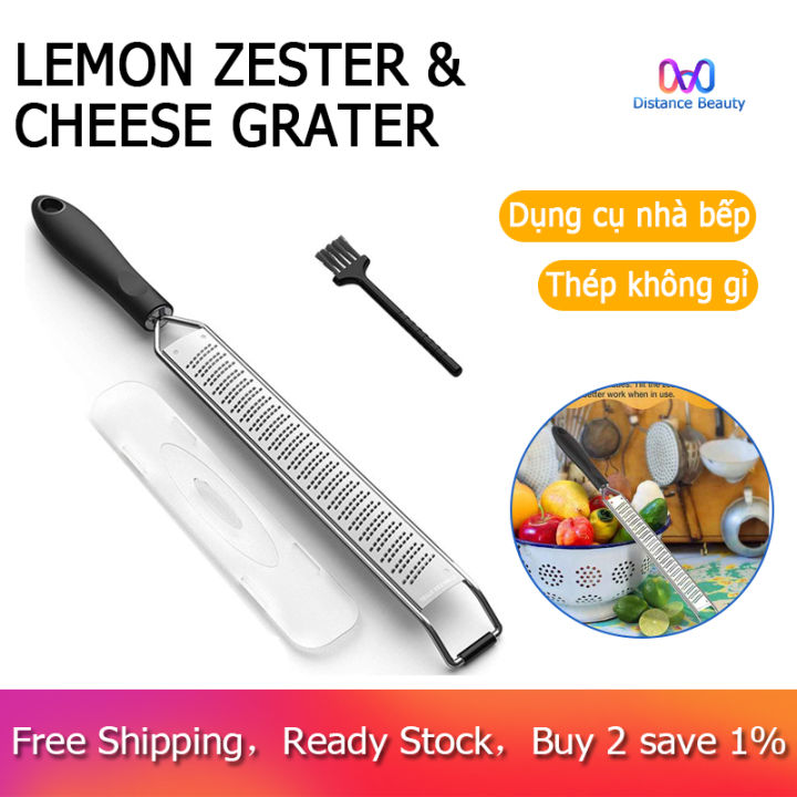 Lemon Zester & Cheese Grater - Stainless Steel - Kitchen Tool , Nutmeg,  Chocolate, Vegetables, Fruits, Dishwasher