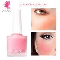 Cellacity ผู้หญิงใบหน้ามีสีสันสีด้านทนนานบลัชออนแบบน้ำ6สีขายดี Riasan Korea แก้ม Menghue