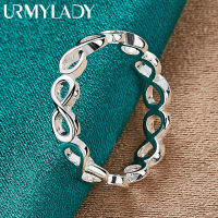 URMYLADY 925 Sterling Silver Cross Infinity 7-10# Ring For Women Wedding Charm Engagement Fashion Jewelry2023