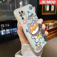 เคส JIUMOO สำหรับ Infinix ร้อน10 X682B เคส X682C การ์ตูนน่ารักลายดีไซน์ใหม่สุนัขอวกาศนุ่มหรูหราชุบเคสโทรศัพท์ขอบด้านข้างเคสกันกระแทกสี่เหลี่ยมคลุมทั้งหมดป้องกันเลนส์กล้อง