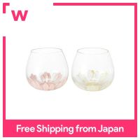 Toyo Sasaki Glass Tumbler สีชมพูสีเหลือง495Ml Benedile Full Reel Toyo-Sasaki แก้ว G098-T268 2ชิ้น