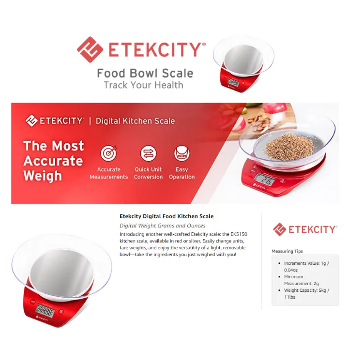 Etekcity EK5150 Digital Kitchen Scale