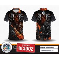 hot！ TIGER ABSTRACT TACTICAL POLO SHIRT Animal Breathable Comfort