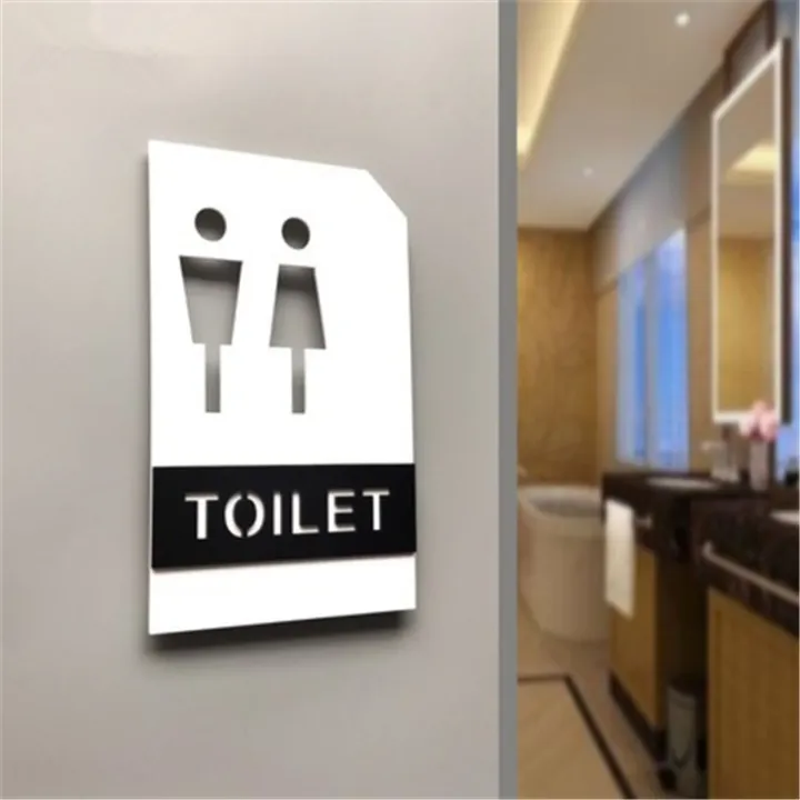 Carved Wc Toilet Door Sign Men Women Wall Sticker Indication Plaque ...