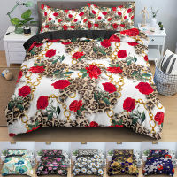 3D Floral Duvet Cover Double 210x210 Bedding Set 23pcs Quilt Cover With Zipper Closure King Size Gold Chain Comforter Cover