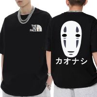 Anime Spirit Away Totoro T Shirt Studio Ghibli No Face Man T-Shirt Mononoke Miyazaki Hayao Manga Unisex High Quality Loose Tees S-4XL-5XL-6XL