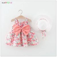 Kids Girls Dress Fashion  Princess 2023 Summer Dresses Suncap Flower Pageant Bowknet Elegant Vestidos Toddler Birthday Clothes  by Hs2023