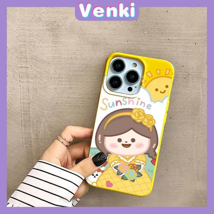 venki-เคสไอโฟน11-เคส-iphone-soft-tpu-เคสลูกอมสีเหลืองมันวาวน่ารัก-sunshine-girl-ป้องกันกล้องกันกระแทกสำหรับ-iphone-14-13-12-11-pro-max-7-8-plus-x-xr