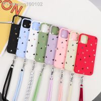 Back Cover For iPhone 11 12 13 Pro Max Mini Cord Rope Phone Cases On XS MAX X XR SE 2020 7 8 6 6S 5 5S SE Plus Lanyard Funda TPU