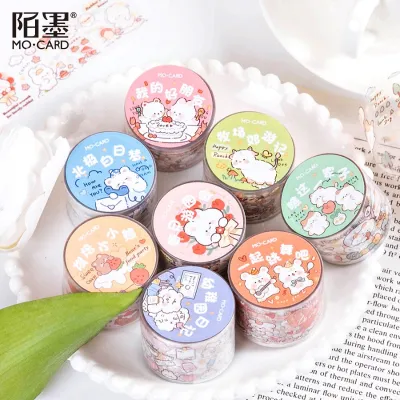 [COD] Momo PET Ink Tape Jiji Collage Handbook Decoration Materials Stickers 8 Types