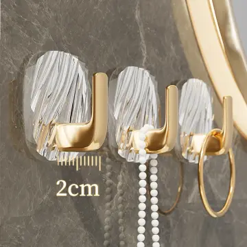 4pcs Luxury Style Adhesive Wall Hooks Punch-free Hook Hanger