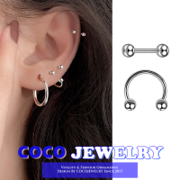 เครื่องประดับ COCOJEWELRY สไตล์เกาหลีเรียบง่ายต่างหูเหล็กไทเทเนียม