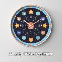 ZZOOI New Lovely Round Wall Clock Modern Design Silent Timepieces For Kids Sitting Room Bedroom Learning Clocks Decoration Accessories