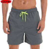 Mens Stretch Swim Trunks Quick Dry Beach Shorts With Zipper Pockets Mesh Lining Swimwear Loose Shorts Breathable Waterproof