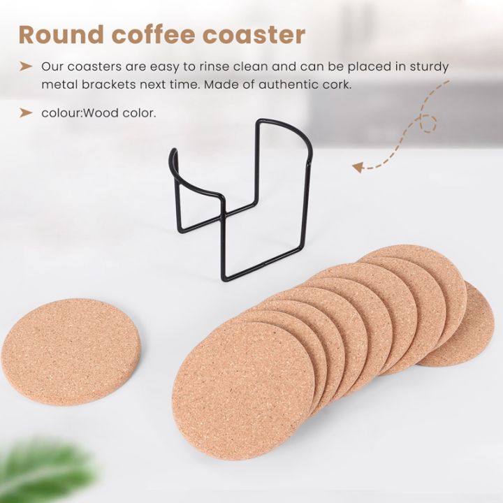 round-cork-coasters-for-drinks-with-metal-holder-storage-reusable-saucers-for-cold-drinks-wine-glasses-cup